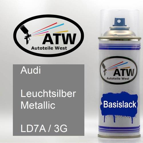 Audi, Leuchtsilber Metallic, LD7A / 3G: 400ml Sprühdose, von ATW Autoteile West.